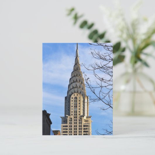 Oben am Chrysler-Gebäude, seltene Bäume Postkarte (Stehend Vorderseite)