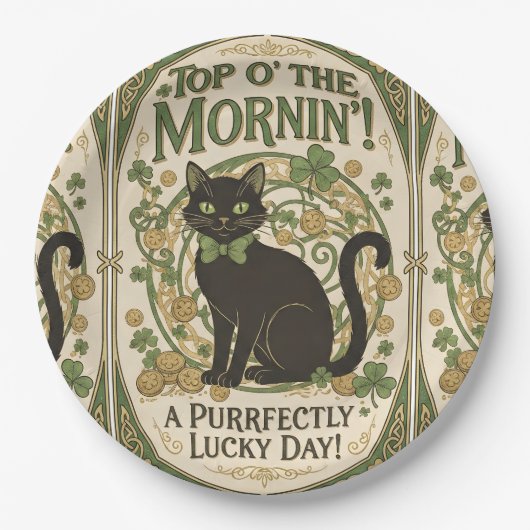Oben am Morgen - St. Patrick's Day Pappteller (Vorderseite)