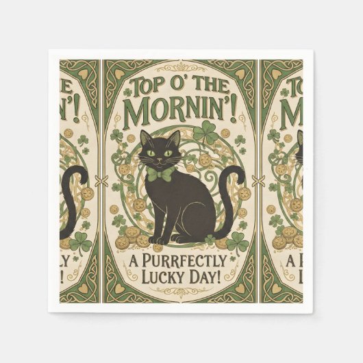 Oben am Morgen - St. Patrick's Day Serviette (Vorderseite)