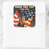 Oben für Sie Quadratischer Aufkleber (Tasche)