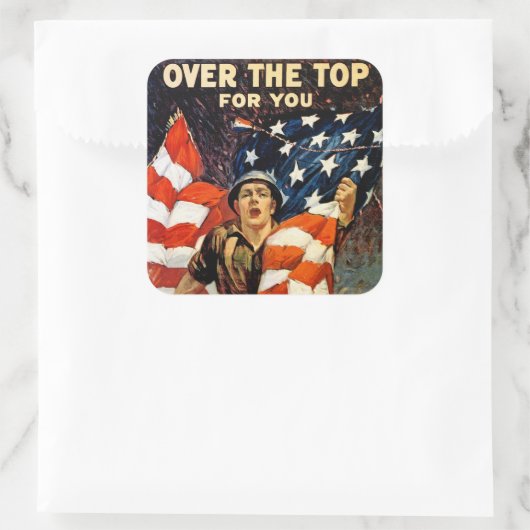 Oben für Sie Quadratischer Aufkleber (Tasche)