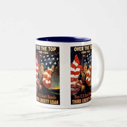 Oben für Sie Zweifarbige Tasse (VorderseiteRechts)