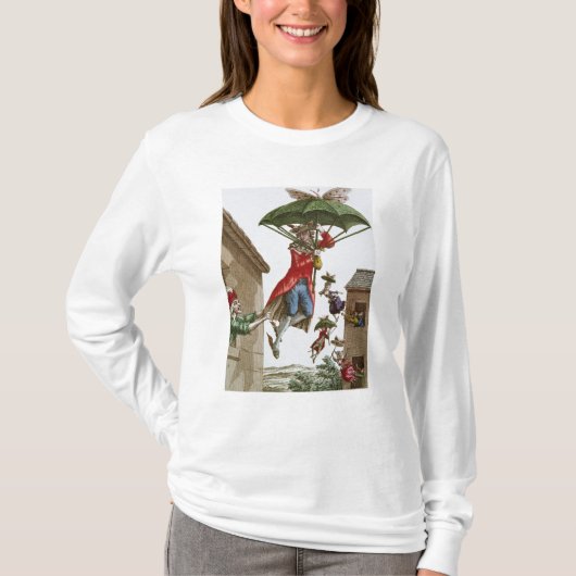 Oben gehalten durch Regenschirme und T-Shirt (Vorderseite)