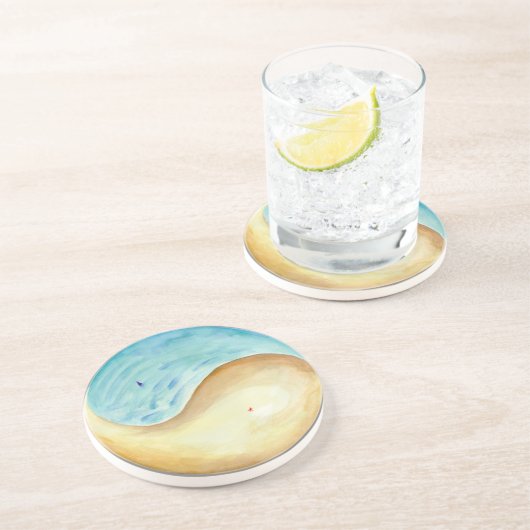 "Oben gewaschen und gefegter weg" Sandstein Untersetzer (Seite)