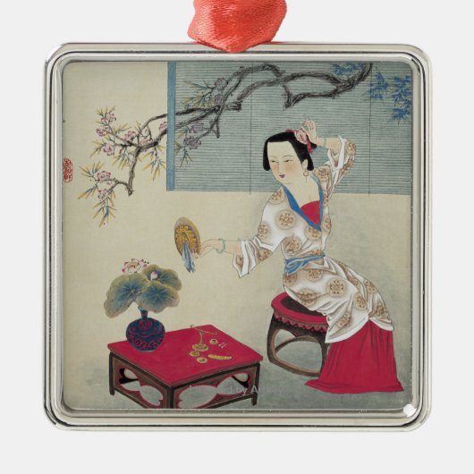 Oben morgens ankleiden silbernes ornament (Vorne)