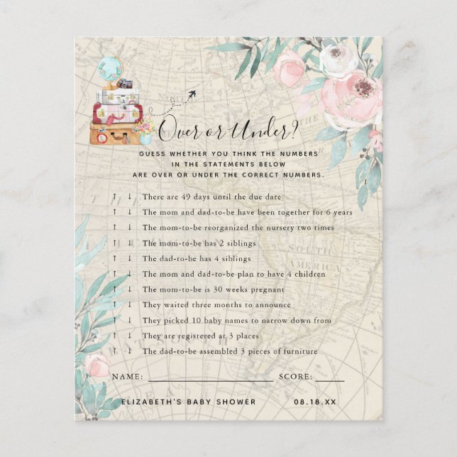 Oben oder darunter | Baby Showspiel (Vorderseite)