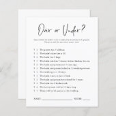 Oben oder darunter | Brautparty Game (Vorne/Hinten)