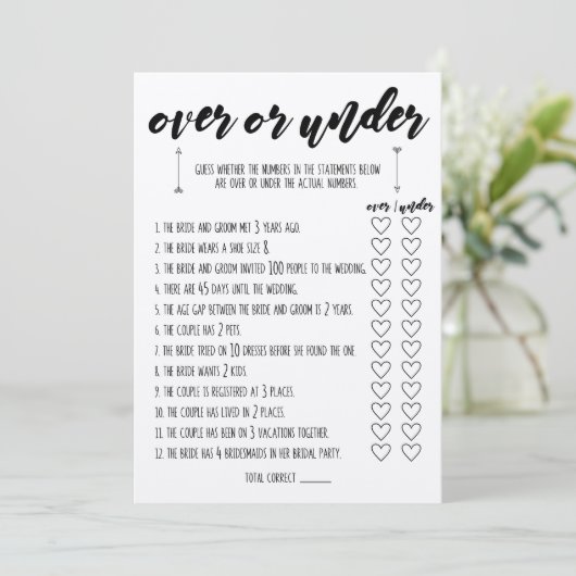 Oben oder unter Brautparty Programm (Stehend Vorderseite)