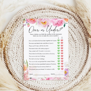 Oben oder unter dem Spiel Baby Shower Game