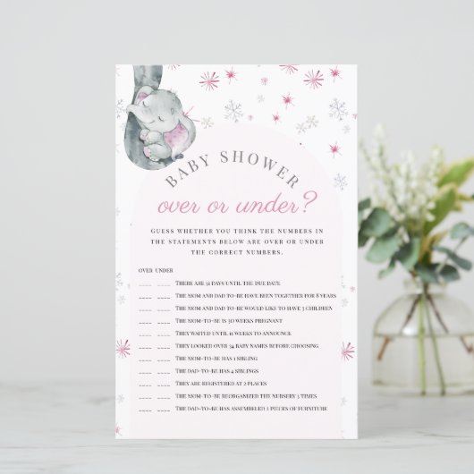 Oben oder unter einem Elephant Pink Baby Duschspie (Stehend Vorderseite)