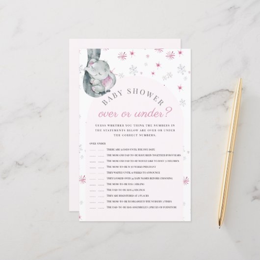 Oben oder unter einem Elephant Pink Baby Duschspie (Vorderseite/Rückseite Beispiel)