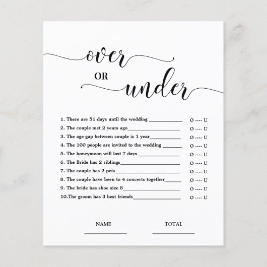 Oben oder unter einfachem Brautparty (Vorderseite)