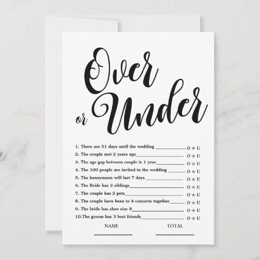 Oben oder unter einfachem Brautparty Einladung (Vorderseite)