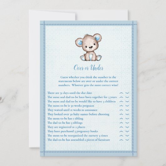 Oben oder unter Niedlicher brauner Bärenkarte Einladung (Vorderseite)