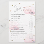 Oben oder unter rosa Wolken Brautparty Game (Vorderseite)