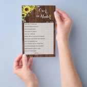 Oben oder unter Sonnenblumen Brautparty-Spielkarte Flyer (Handgriff)