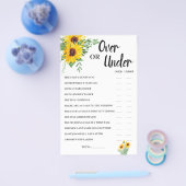 Oben oder unter Sonnenblumen Brautparty-Spielkarte Flyer (Einzeln)