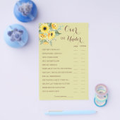 Oben oder unter Sonnenblumen Paare Duschkarte Flyer (Einzeln)