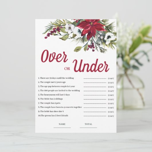 Oben oder unter Weihnachten Brautparty Einladung (Stehend Vorderseite)