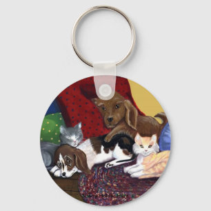 Oben Snuggled Schlüsselanhänger