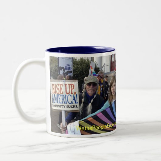 Oben steigt Amerika Zweifarbige Tasse (Links)