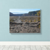 Oben trockenes Lavasee des Kilauea iki Kraters Leinwanddruck (Insitu (Holzboden))