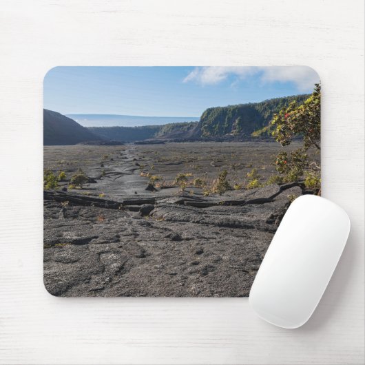 Oben trockenes Lavasee des Kilauea iki Kraters Mousepad (Mit Mouse)