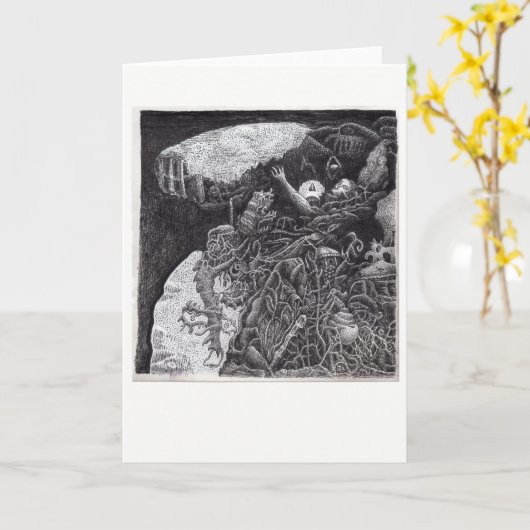 Oben und darunter: Karte (Gelbe Blume)