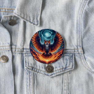 Oben und unten - Wise Owl Art Button