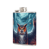 Oben und unten - Wise Owl Art Flachmann (Links)