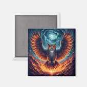 Oben und unten - Wise Owl Art Magnet (Vorderseite/Rückseite)