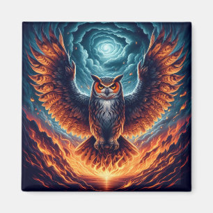Oben und unten - Wise Owl Art Magnet