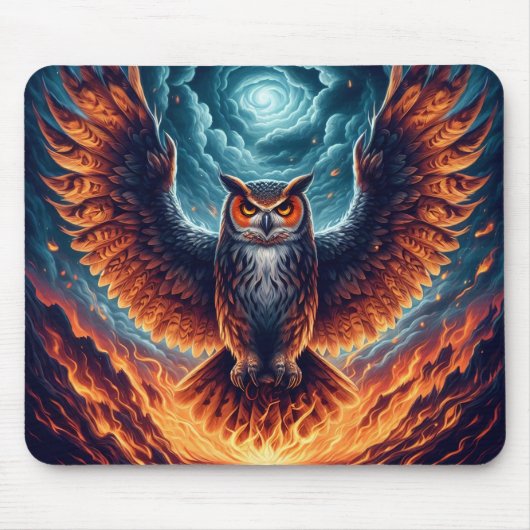 Oben und unten - Wise Owl Art Mousepad (Vorne)