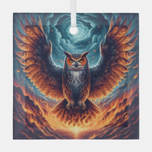 Oben und unten - Wise Owl Art Ornament Aus Glas