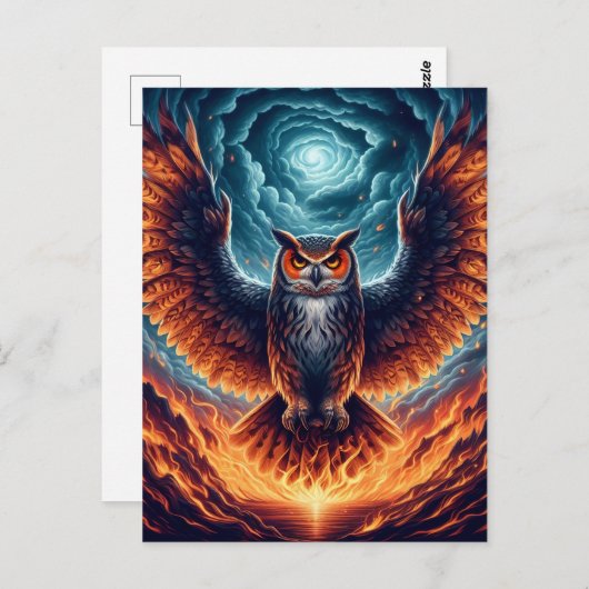 Oben und unten - Wise Owl Art Postkarte (Vorne/Hinten)