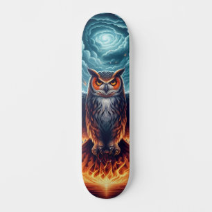 Oben und unten - Wise Owl Art Skateboard