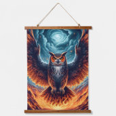 Oben und unten - Wise Owl Art Wandteppich Mit Holzrahmen (Vorderseite)