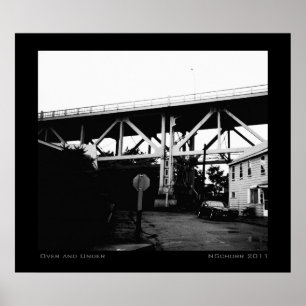 Oben und unter städtischen Industriegebieten Poster