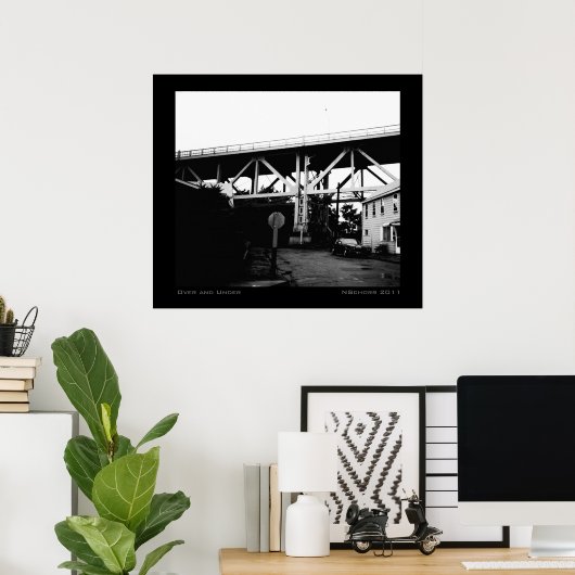 Oben und unter städtischen Industriegebieten Poster (Heimbüro)