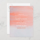 Ober-Aquarell Save the Date Ankündigungspostkarte (Vorne/Hinten)