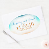 Ober-Blau-Vanille-Hochzeitsticker Ovaler Aufkleber (Umschlag)