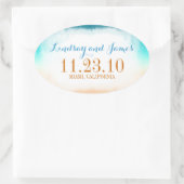 Ober-Blau-Vanille-Hochzeitsticker Ovaler Aufkleber (Tasche)