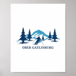 Ober Gatlinburg Tennessee Skigebiet Skifahren Skif Poster