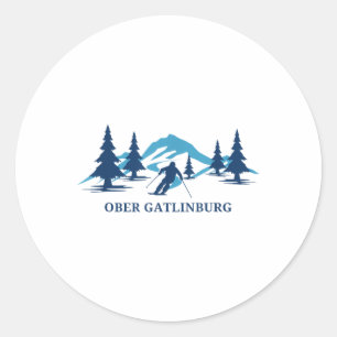 Ober Gatlinburg Tennessee Skigebiet Skifahren Skif Runder Aufkleber