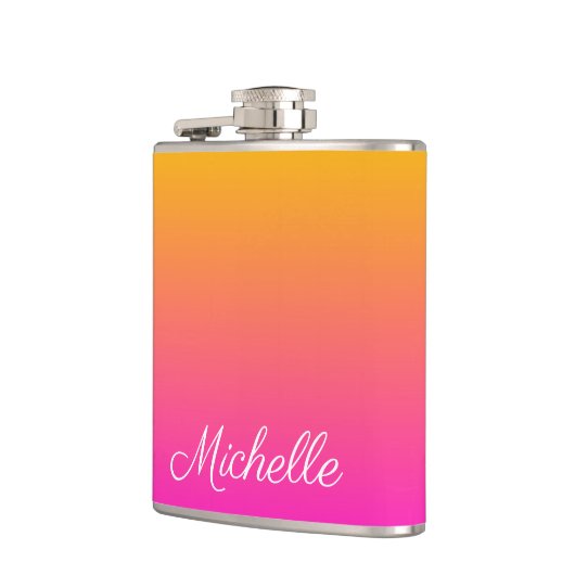 Ober-gelb und rosa Gradienten Flachmann (Links)