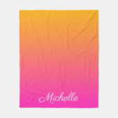 Ober-gelb und rosa Gradienten Fleecedecke (Vorderseite)