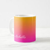 Ober-gelb und rosa Gradienten Kaffeetasse (Vorderseite Links)