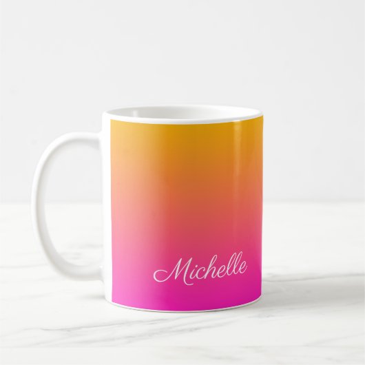 Ober-gelb und rosa Gradienten Kaffeetasse (Links)