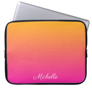 Ober-gelb und rosa Gradienten Laptopschutzhülle