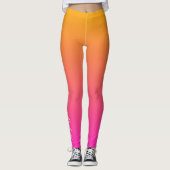 Ober-gelb und rosa Gradienten Leggings (Vorderseite)
